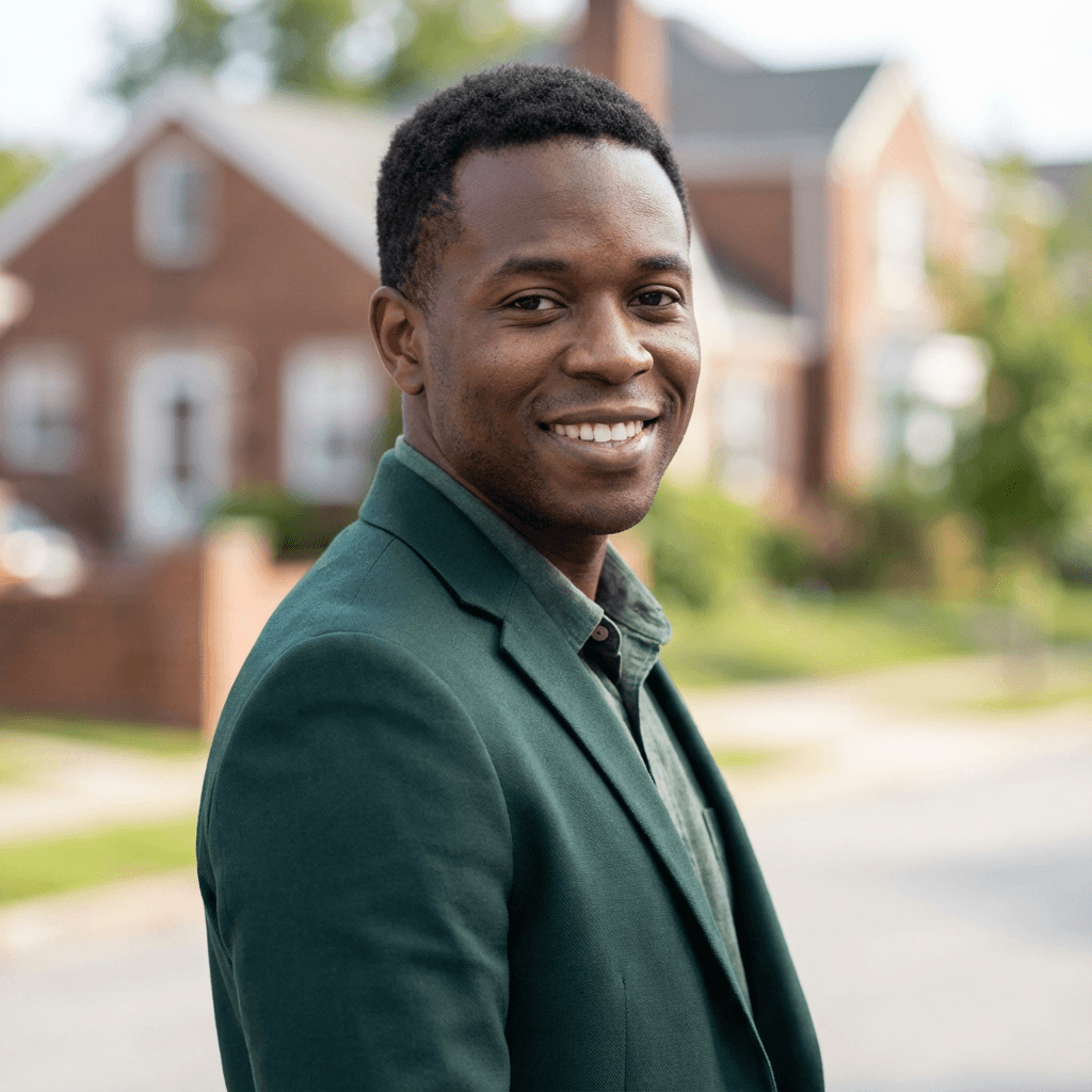 David Okafor standing confidently in his retail store