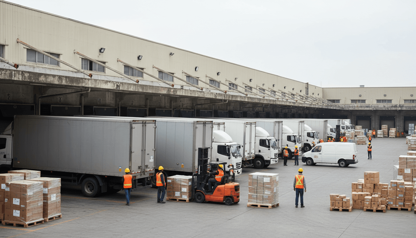 Logistics coordinator reviewing shipments in a Toronto warehouse